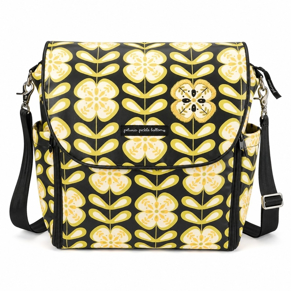 Petunia‎ Pickle Bottom Diaper Bag Backpack Yellow Floral Convertible Baby Bag
